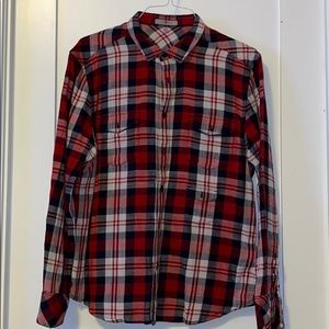 Red Plaid Button Down Shirt